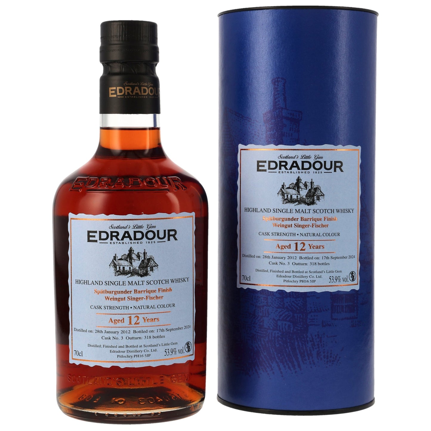 Edradour 2012/2024 12 Jahre Spätburgunder Barrique Finish Singer-Fischer 53,9% vol. 0,7l