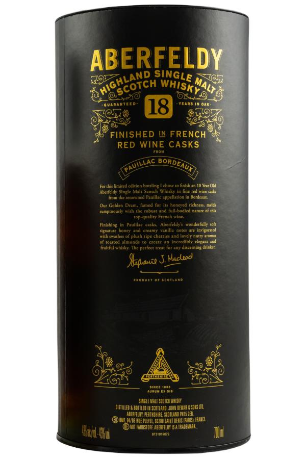 Aberfeldy 18 Jahre Pauillac Wine Cask - Limited Edition 43% vol. 0,7 l