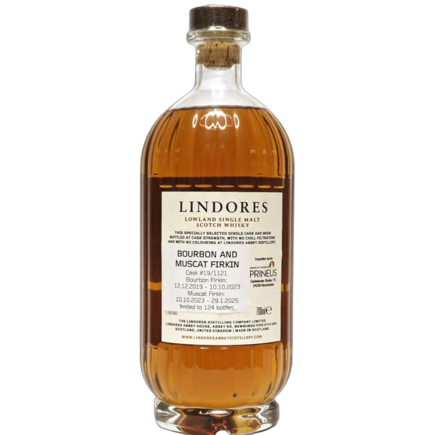 Lindores Abbey Distillery – The Exclusive Cask Muscat Firkin Finish – #19/1121 – 52,0 % vol. – 0,7 l