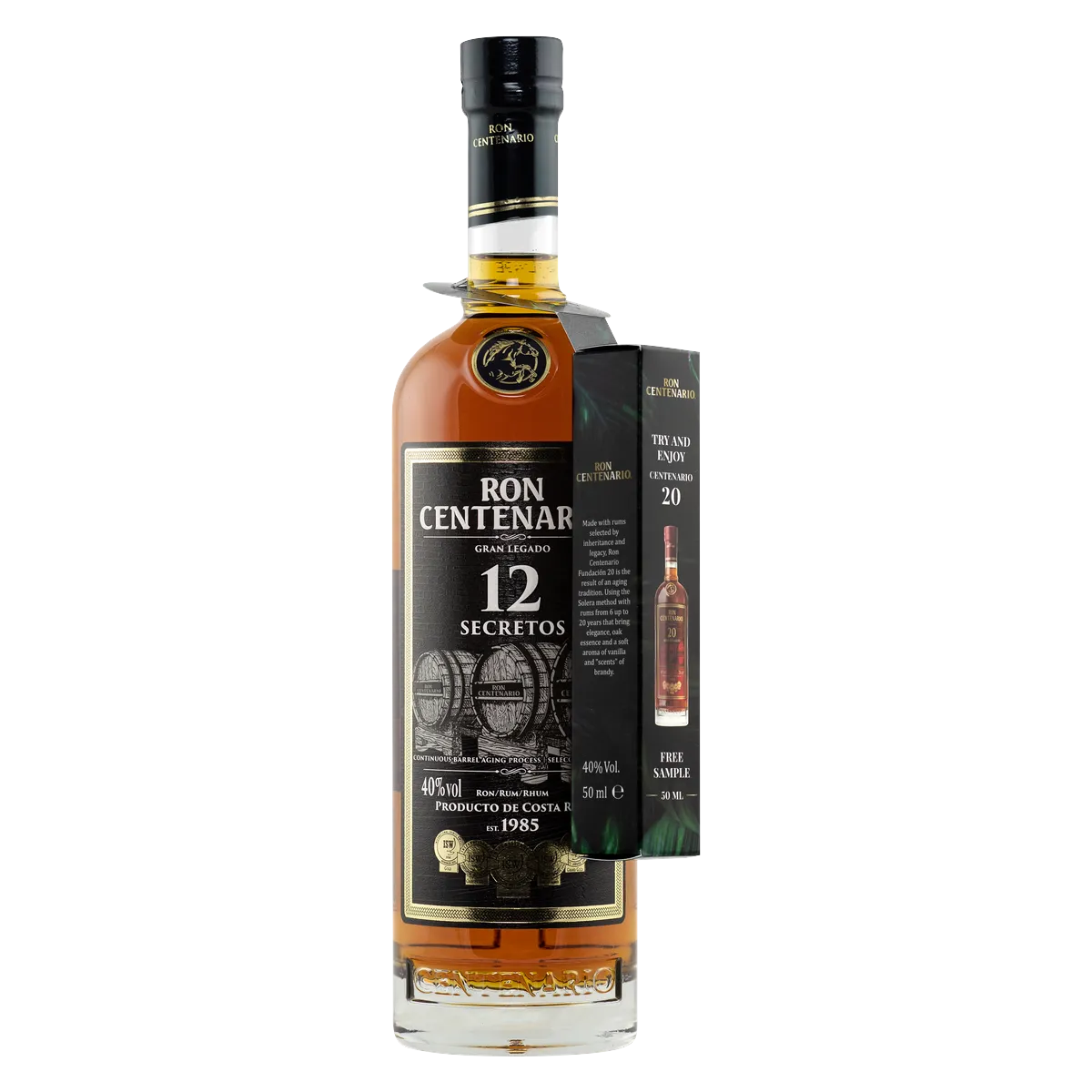 Ron Centenario Rum 12 Secretos 0,7l + Ron Centenario Rum 20 Miniatur 50ml