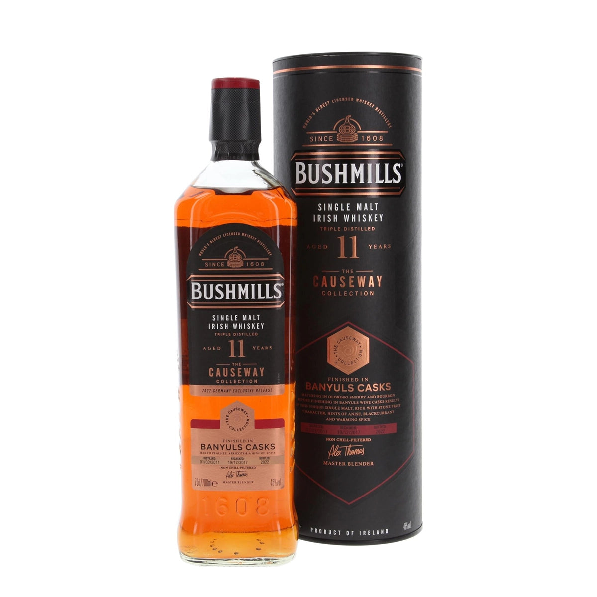 Bushmills Causeway Collection 2022 11 Jahre - Banyuls Cask Finish - Single Malt Irish Whiskey