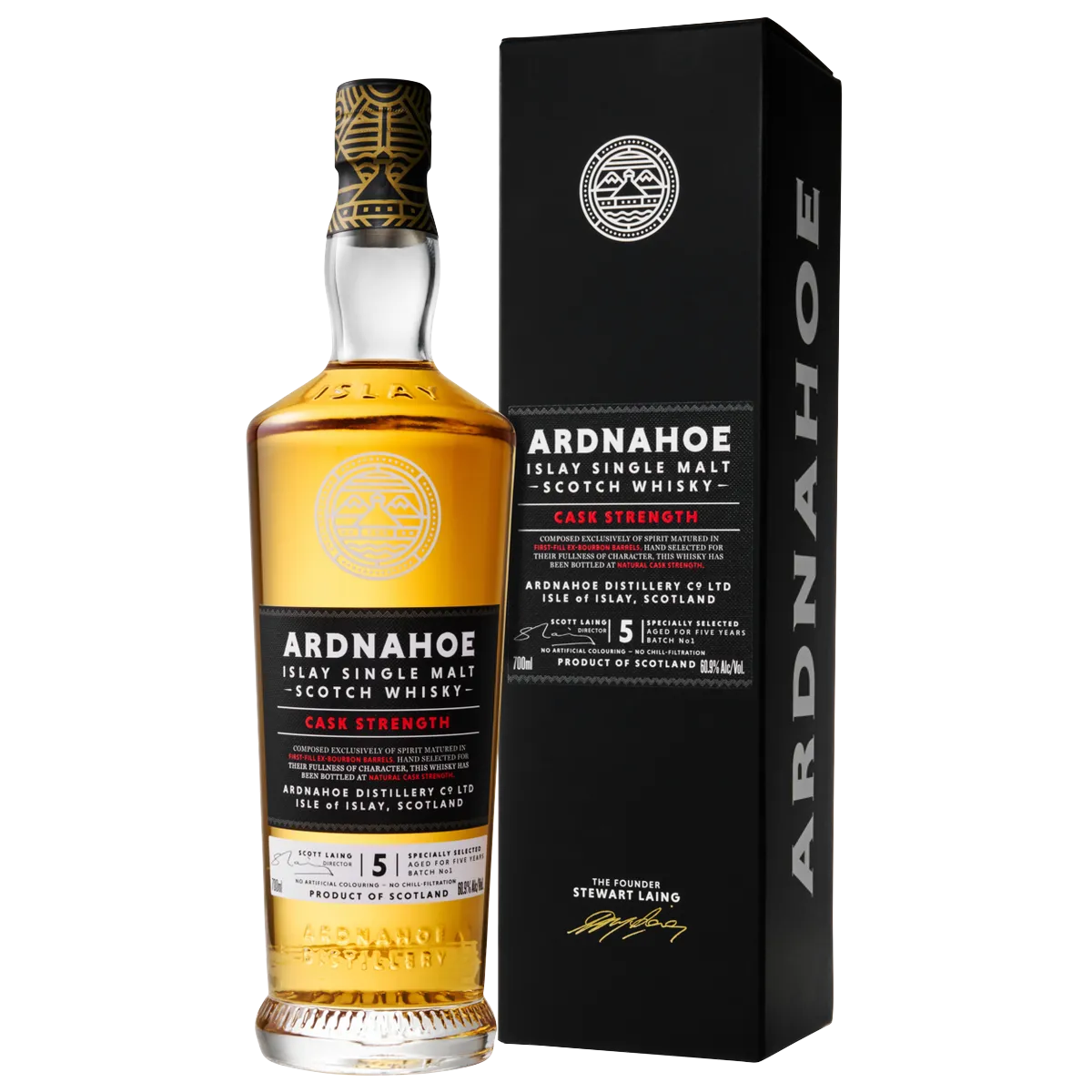 Ardnahoe Cask Strength Edition – Islay Single Malt Scotch Whisky – 5 Jahre – 60,9 % vol. (0,7 l)
