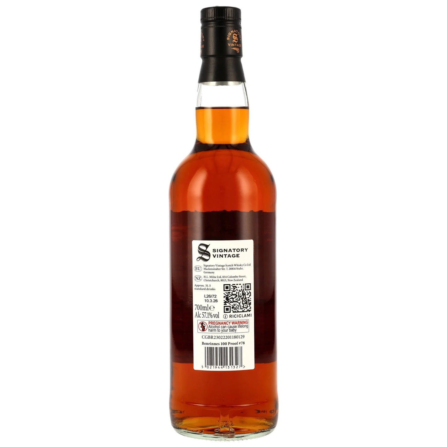 Benrinnes 2012/2026 – 13 Years Old – 1st Fill Oloroso Sherry Butts – Signatory 100 Proof Edition #78 – 57,1 % vol. – 0,7 l