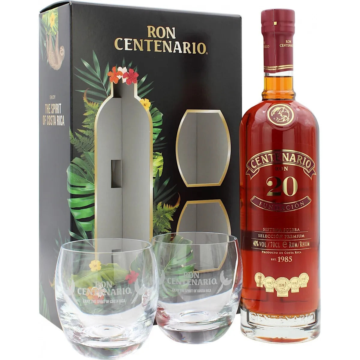 Ron Centenario 20 Fundacion mit 2 Tumbler 40% vol. 0,7l