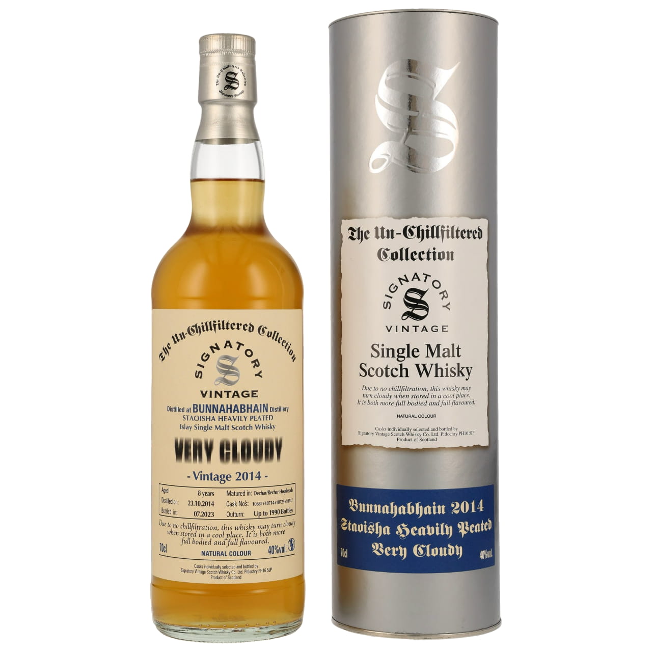 Signatory Vintage Bunnahabhain Staoisha Very Cloudy 2014/2023 40% vol. 0,7l