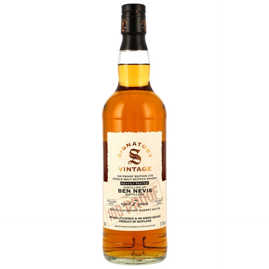 Ben Nevis 2019/2026 – 7 Years Old – 2nd Fill Oloroso Sherry Butts – Signatory 100 Proof Edition #75 – 57,1 % vol. – 0,7 l