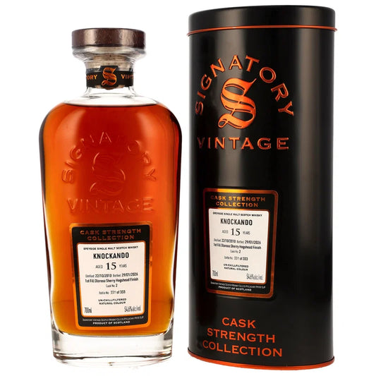 Knockando 2010/2026 – 15 Years Old – 1st Fill Oloroso Sherry Cask Finish #2 – Signatory Cask Strength – 54,6 % vol. – 0,7 l