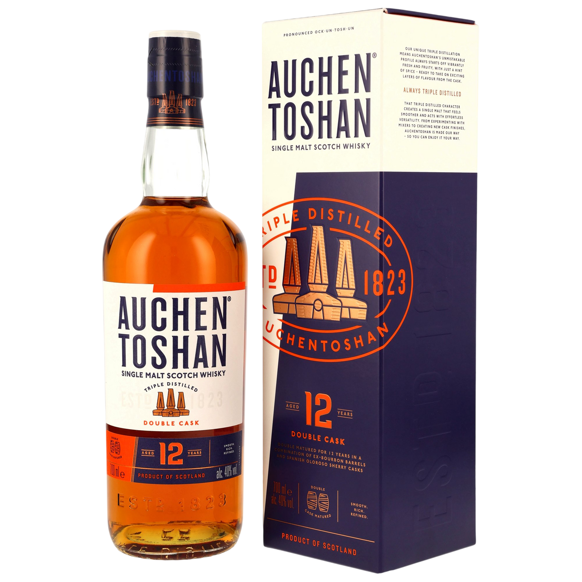 Auchentoshan 12 Jahre Double Cask Bourbon & Oloroso Sherry Barrels 40% vol. 0,7 l