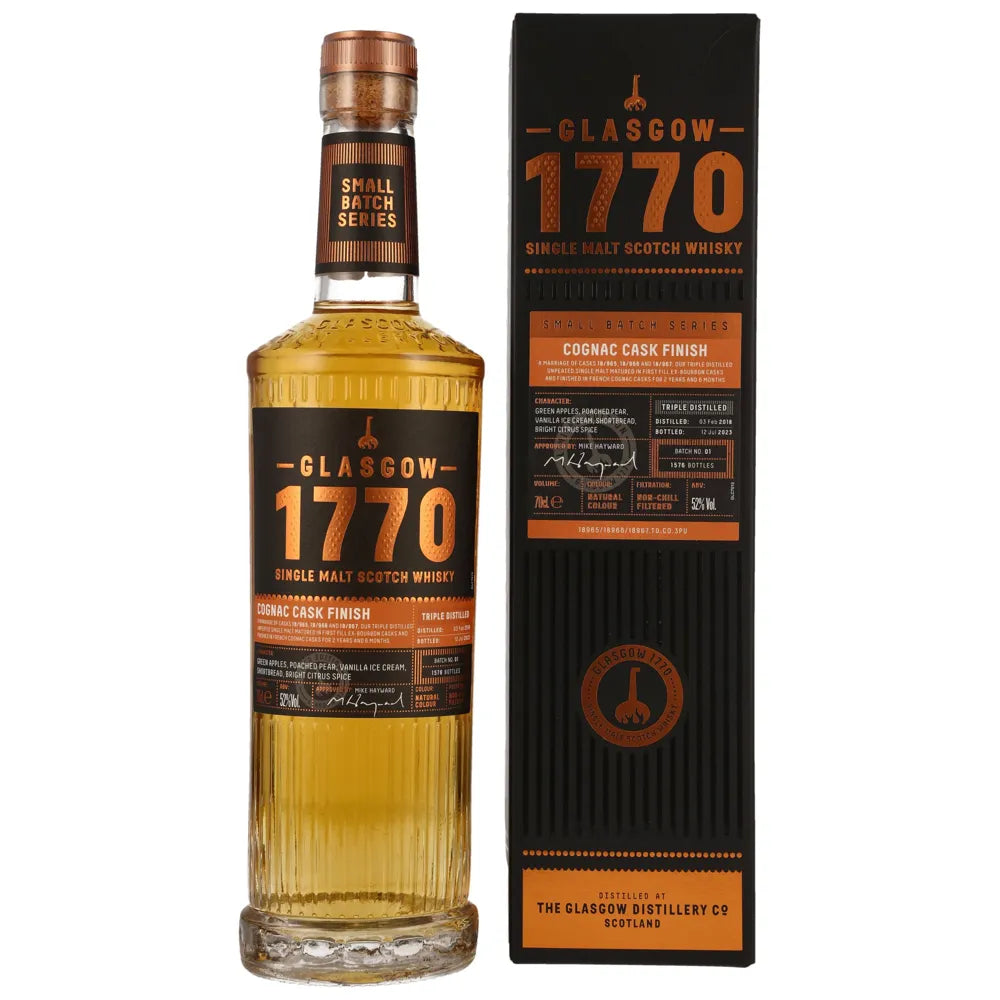 1770 Glasgow 2018/2023 5 Jahre Single Malt Cognac Cask Finish 52% vol. 0,7l