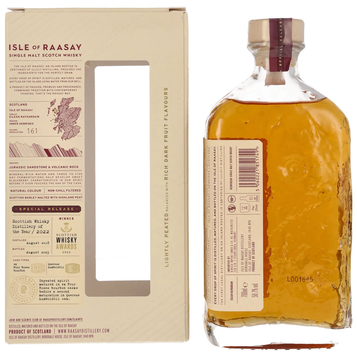 sle of Raasay 2018/2023 – Scottish Distillery of the Year Edition – Single Malt Scotch – 50,7 % vol. – 0,7 l