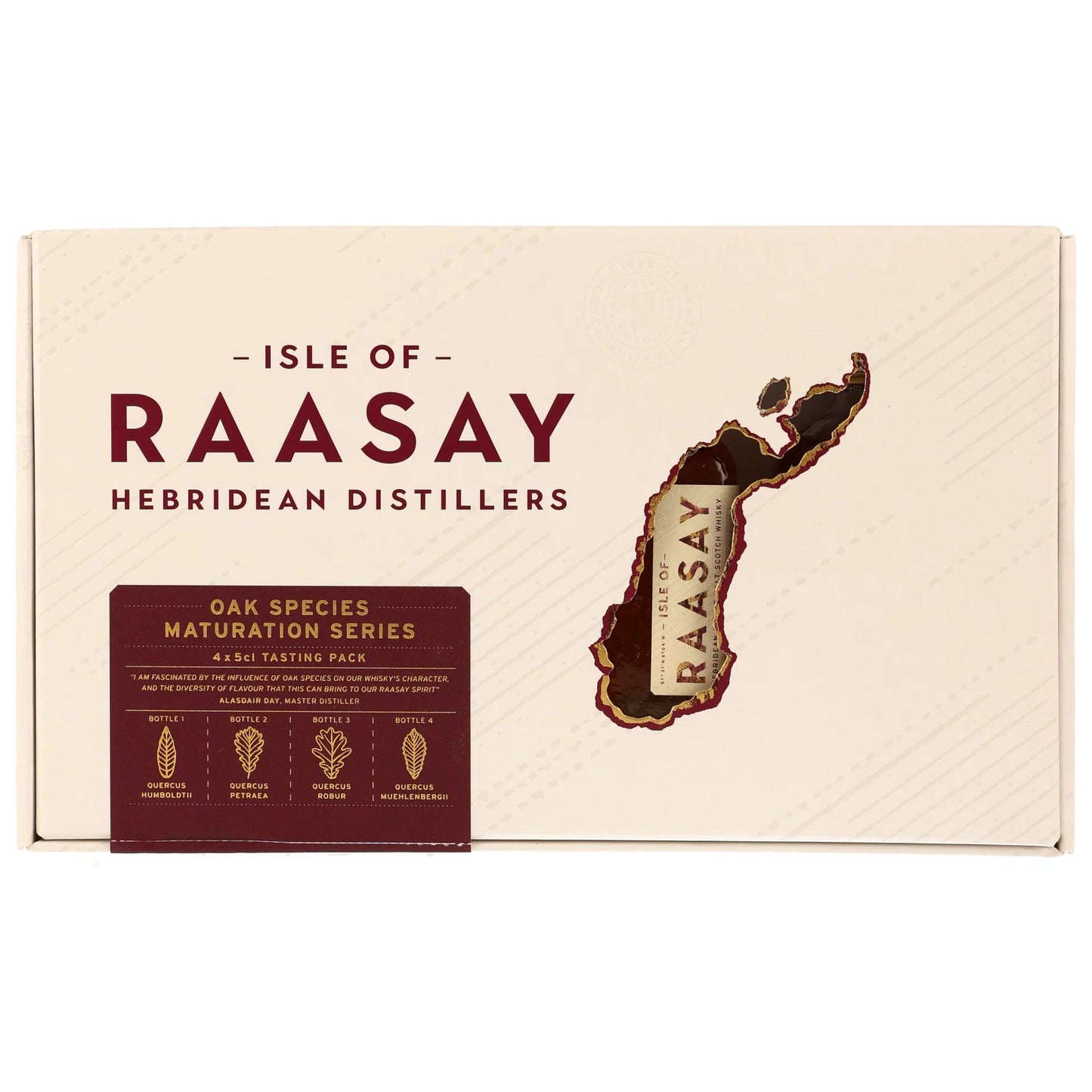 Isle of Raasay Oak Species Maturation Series – Tasting Pack 4 × 0,05 l – 50,7 % vol.