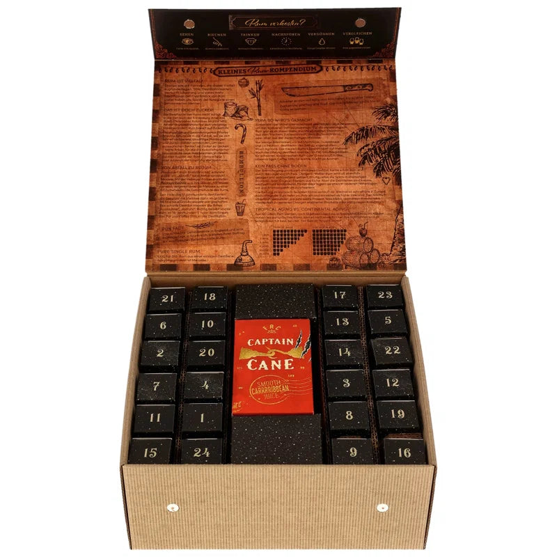 Rum-Adventskalender 2026 – 24 × 0,02 l – mit Begleitheft und Nosingglas