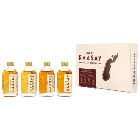 Isle of Raasay Oak Species Maturation Series – Tasting Pack 4 × 0,05 l – 50,7 % vol.