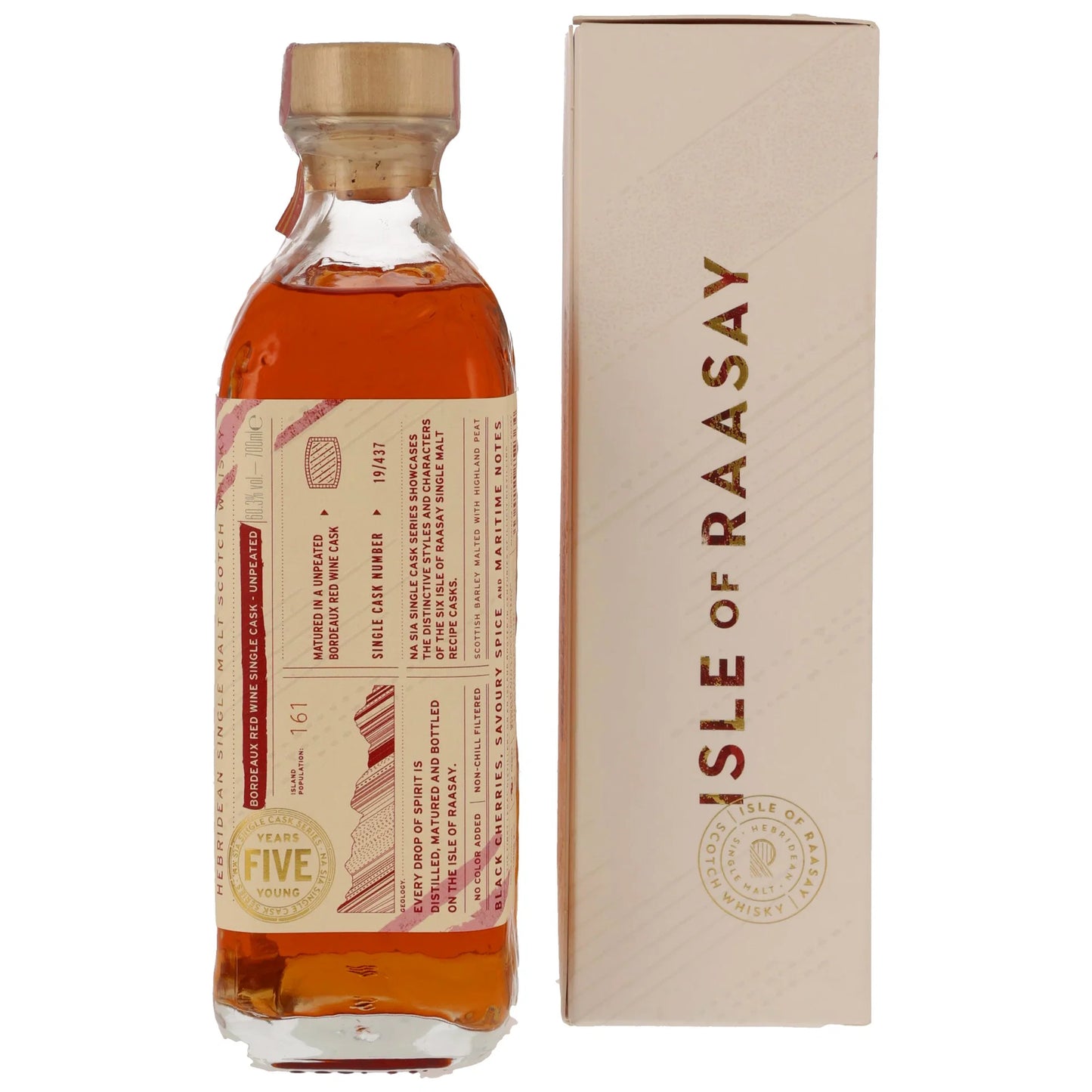 Isle of Raasay 2019/2024 – 5 Years Old – Single Cask #19/437 – Red Wine Cask – 60,3 % vol. – 0,7 l