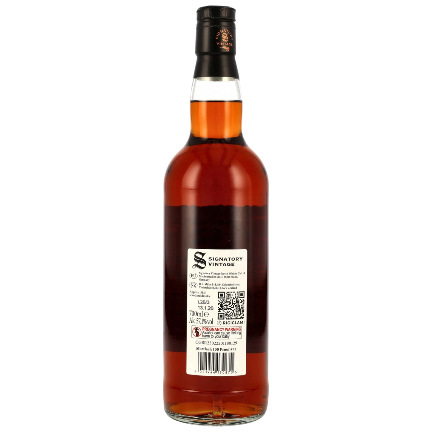 Mortlach 2014/2026 – 11 Years Old – 1st Fill & Refill Sherry Butts – Signatory 100 Proof Edition #73 – 57,1 % vol. – 0,7 l