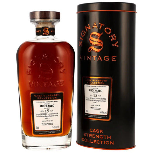 Knockando 2010/2026 – 15 Years Old – 1st Fill Oloroso Sherry Cask Finish #5 – Signatory Cask Strength – 57,9 % vol. – 0,7 l
