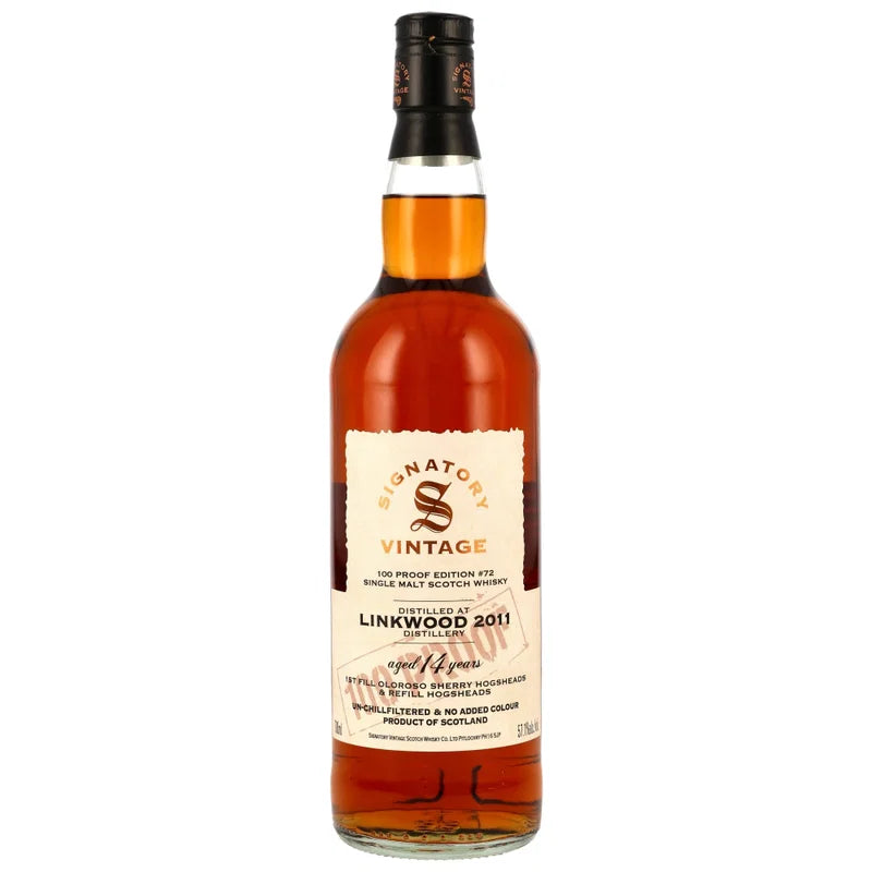 Linkwood 2011/2026 – 14 Years Old – 1st Fill & Refill Oloroso Casks – Signatory 100 Proof Edition #72 – 57,1 % vol. – 0,7 l