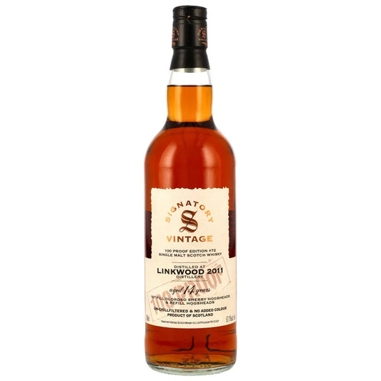 Linkwood 2011/2026 – 14 Years Old – 1st Fill & Refill Oloroso Casks – Signatory 100 Proof Edition #72 – 57,1 % vol. – 0,7 l