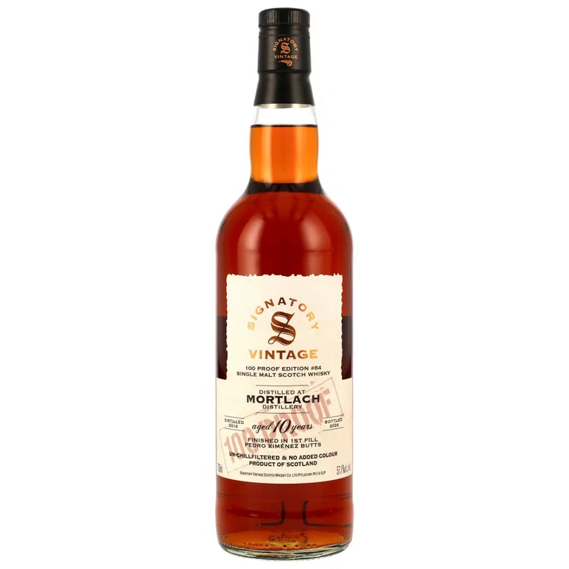 Mortlach 2016/2026 – 10 Jahre – Signatory 100 PROOF Edition #84 – 57,1 % vol. – 0,7 l