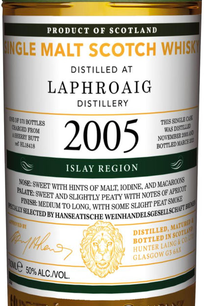 Laphroaig Vintage 2005 15 Jahre Hunter Laing Limited Edition 0,7 l