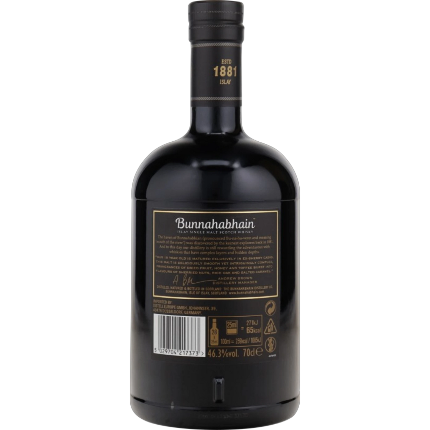 Bunnahabhain 18 Years Old – Islay Single Malt Scotch – 46,3 % vol. – 0,7 l