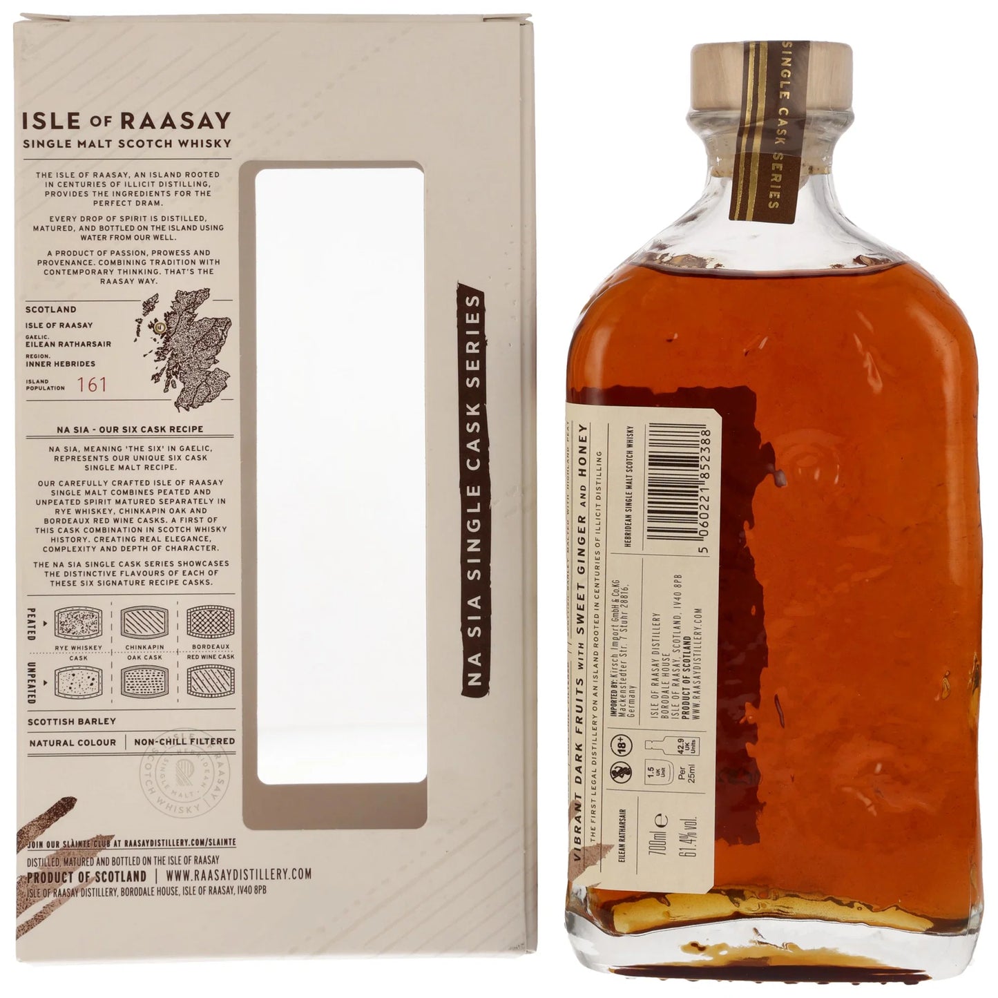 Isle of Raasay 2019/2024 – 5 Years Old – Single Cask #19/167 – Chinkapin Oak – 61,4 % vol. – 0,7 l