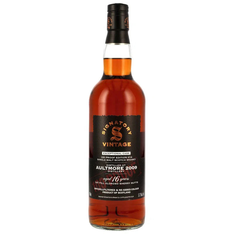 Aultmore 2009/2025 – 16 Jahre – Signatory 100 PROOF Exceptional Cask Edition #14 – 57,1 % vol. – 0,7 l