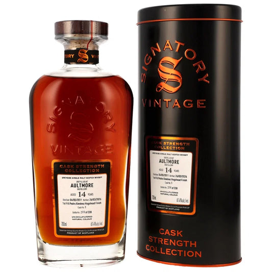 Aultmore 2011/2026 – 14 Years Old – 1st Fill PX Cask Finish #1 – Signatory Cask Strength – 61,4 % vol. – 0,7 l