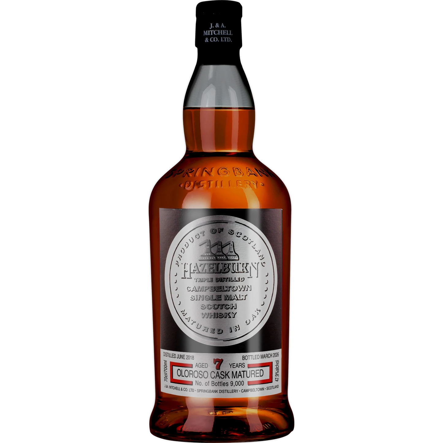 Hazelburn 7 Jahre – Oloroso Cask Matured – Campbeltown Single Malt – 47,9 % vol. – 0,7 l