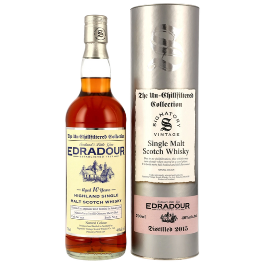 Edradour 2015/2026 – 10 anni – 1° riempimento Oloroso Sherry Butt #315 – Signatory – 46 % vol. – 0,7 l