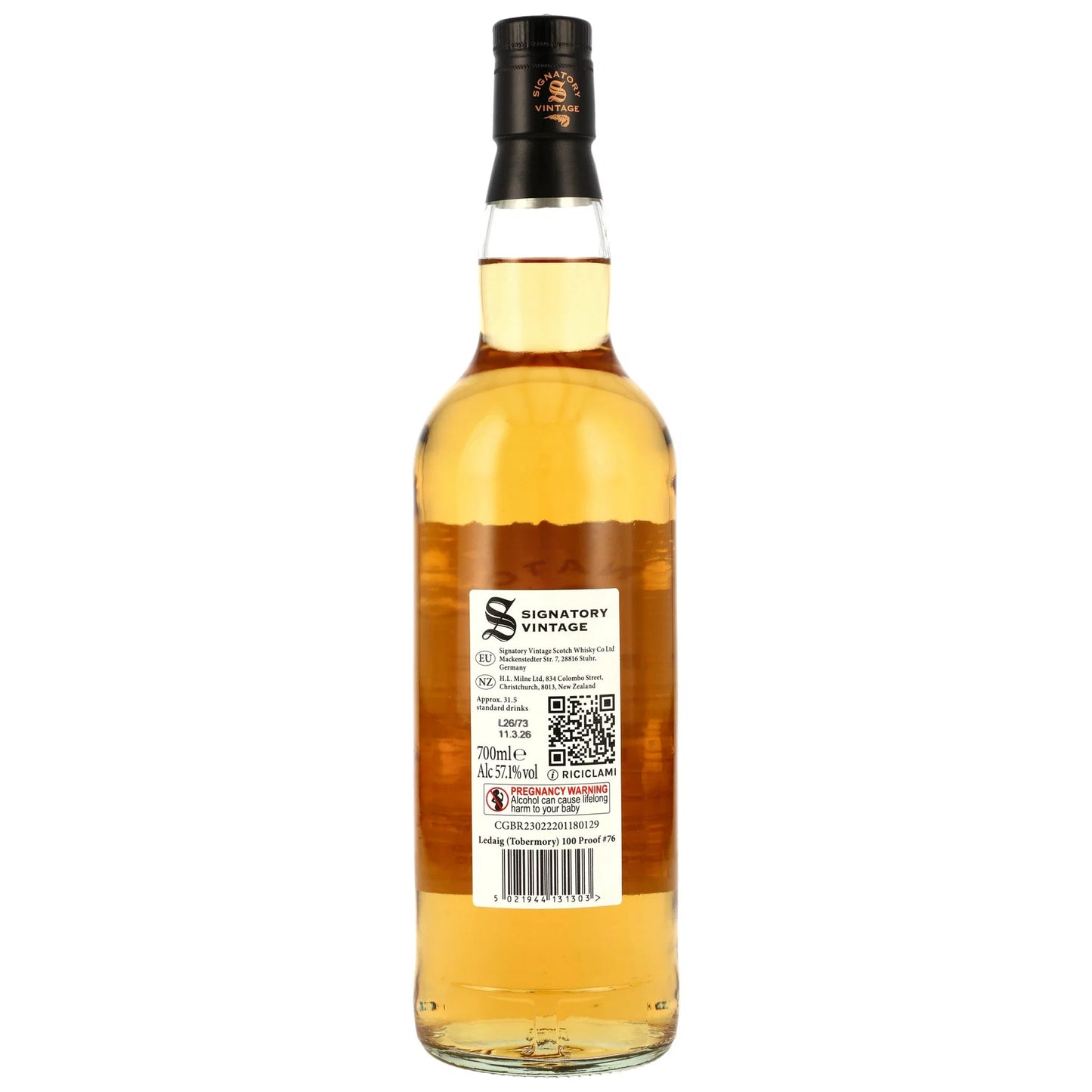 Ledaig 2020/2026 – 6 Years Old – Refill Oloroso Sherry & Bourbon Casks – Signatory 100 Proof Edition #76 – 57,1 % vol. – 0,7 l