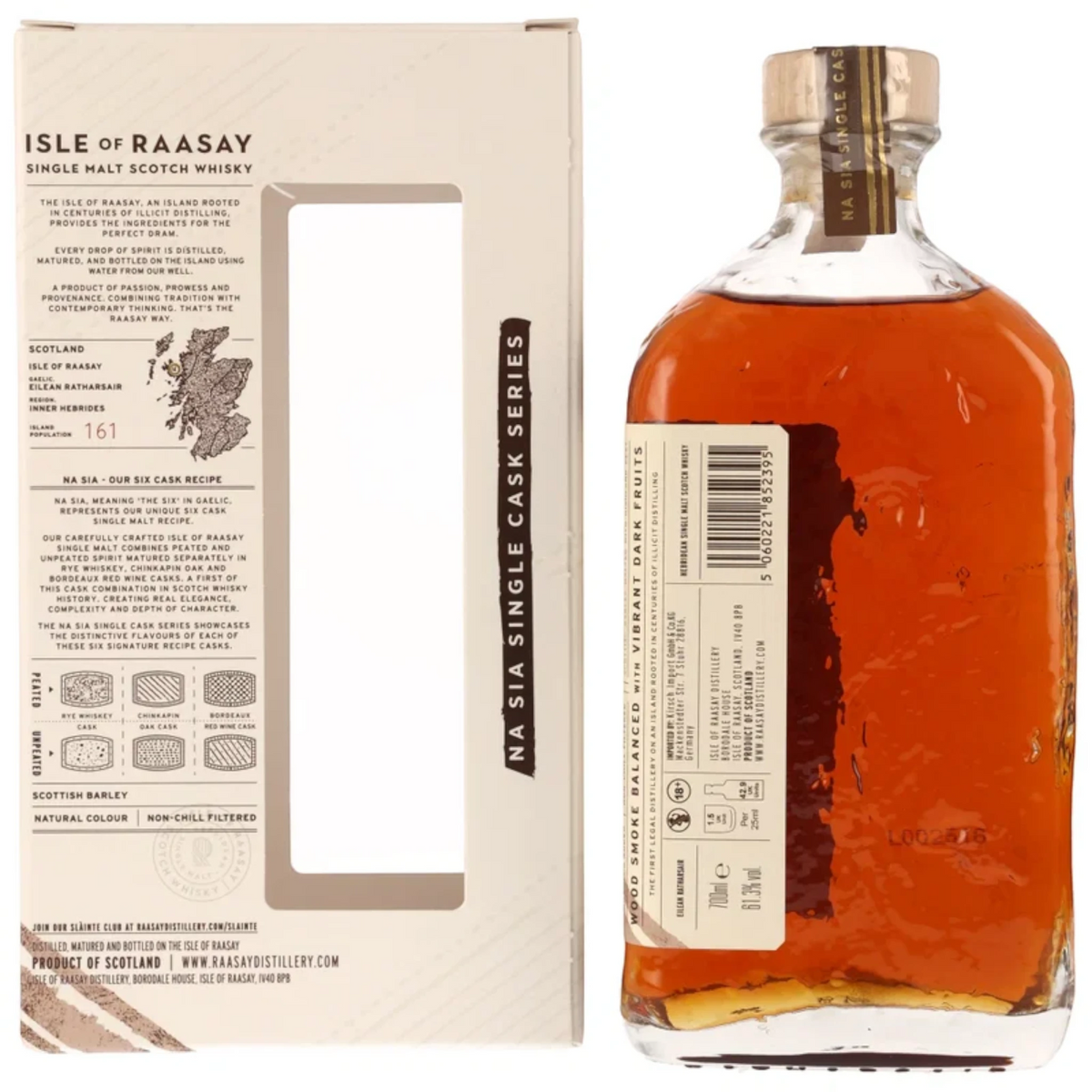 Isle of Raasay Single Malt Whisky - The Draam - Lightly Peated – 46.4% vol. – 0.7 L