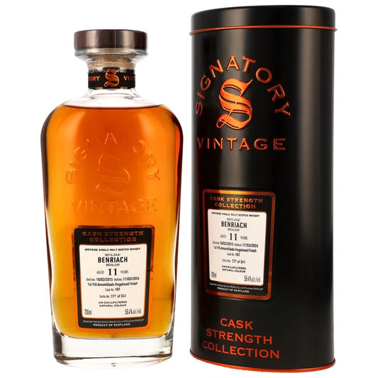 Benriach 2015/2026 – 11 Years Old – 1st Fill Amontillado Sherry Cask Finish #101 – Signatory Cask Strength – 58,4 % vol. – 0,7 l