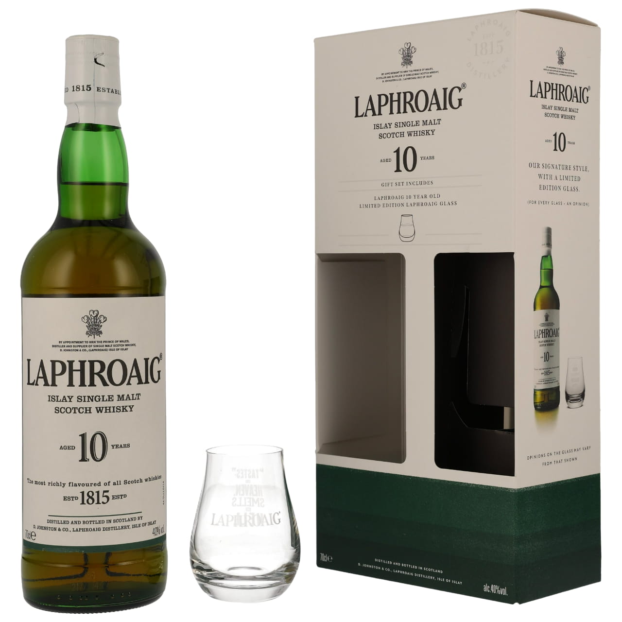 Laphroaig 10 Jahre mit Glas 40% vol. 0,7l